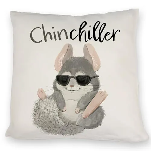 speecheese Chinchilla Kissen mit Spruch Chinchiller Relax Chillen Pur Mach Pause im coolen Bett Zum Schlafe