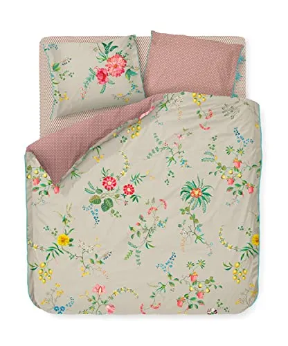 PiP Studio Bettwäsche Fleur Grandeur Khaki 1 Bettbezug 200 x 200 cm + 2 Kissenbezüge 80 x 80 cm