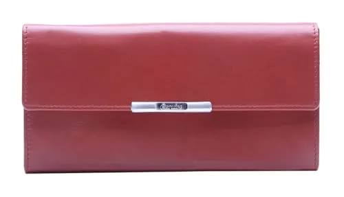 Esquire Helena Geldbörse Leder 18 cm rot - Elegante Portemonnaie aus hochwertigem Leder, handlich mit 18 cm und in trendigem Rot, perfekt für stilbewusste Frauen.