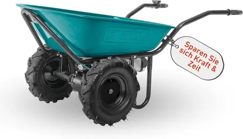 Extol Industrial Akku Schubkarre, 100L Mulde, 260kg Traglast, 500W I 40V Li-ion