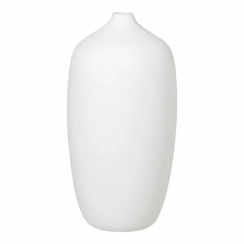 Blomus Vase Ceola - elegante Keramik-Dekovase in Weiß - Blumentöpfe & Vasen - Stilvolle Blumenvase aus Keramik, ideal für moderne Wohnräume, Höhe 25 cm und Durchmesser 13 cm.