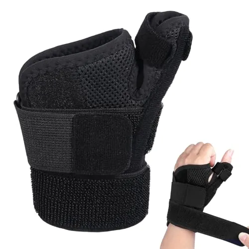 HAOXYO Daumenbandage Rechts & Links, Atmungsaktive Bandage Daumensattelgelenk für Arthrose & Sehnenscheidenentzündung, Verstellbare Daumenorthese (1 Stück, Schwarz)