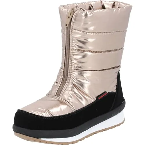 CMP Girls Kids RAE WP Snow Boot Light Gold, 37 EU - Wanderschuhe für Kinder mit warmem Kunstfellfutter und rutschfester Gummisohle. Einfaches Anziehen dank Reißverschluss und erhältlich in trendigen Metallic-Farben.
