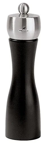 Peugeot Fidji Salzmühle aus Edelstahl, Schwarz matt, 5.5 x 5.5 x 20 cm