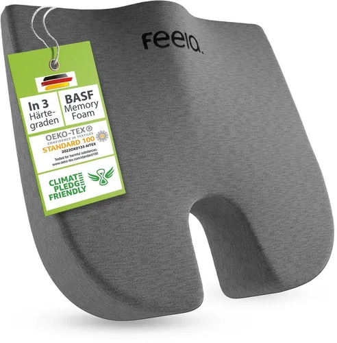 feela.® Orthopädisches Keilkissen – Memory-Foam-Keilkissen für bessere Sitzhaltung & Komfort - Ergonomisches Keilkissen mit U-förmigem Cutout zur Unterstützung der Sitzhaltung. Ideal für Zuhause, Büro und Reisen – bietet individuellen Halt und erhöht den Sitzkomfort. Maße: 42 × 39 × 8,5 cm.