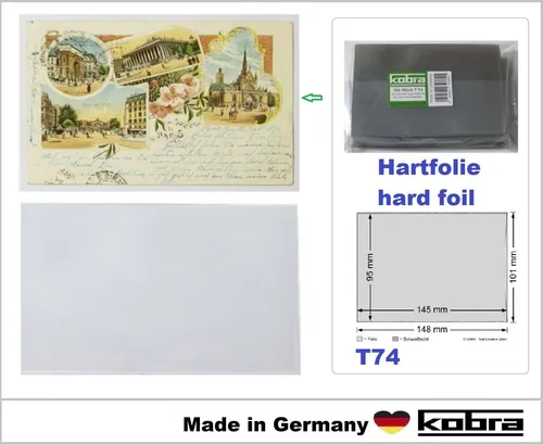 Postkartenhüllen Hartfolie Kobra T74-10 10 x altes Format 95x145 mm