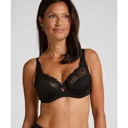 Hunkemöller Unwattierter Bügel-BH Lily - Caviar - 80E - Eleganter unwattierter Bügel-BH für natürlichen Halt und feminine Ausstrahlung. Ideal für den täglichen Gebrauch, kombiniert er Komfort mit einem stilvollen Spitzen-Design. Perfekt für ein selbstbewusstes Auftreten.