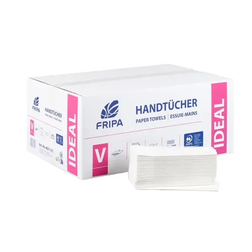 Fripa Papierhandtücher 5000 Blatt hochweiß ZZ-Falz - Hochwertige 1-lagige Papierhandtücher im ZZ-Falz, ideal für hygienische Anwendungen und vielseitig als Putztuch nutzbar. Perfekt für den öffentlichen Hygienebereich!