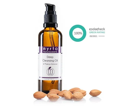 myrto Naturkosmetik Gesichts-Reinigungsöl Detox Cleansing Oil & Makeup Entferner, Codecheck: 100% EMPFEHLENSWERT (grüner Ring)
