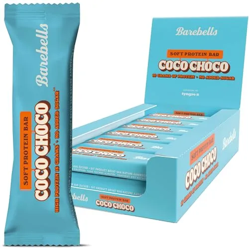 Barebells Soft Protein Bar Coco Choco - 12 Riegel á 55g - Müsli- & Frühstücksriegel mit köstlichem Kokosnuss-Geschmack, ideal für alle Gelegenheiten und perfekt zum Snacken.
