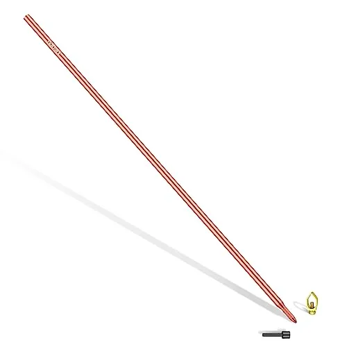 Nucraft Tiefenerder Erder Erdung Staberder Ø14.2mm Kohlenstoffstahl,0.2MM Rotkupfer Beschichtung mit Klemme SET 1M 3M 4M Zusammensetzung (SET 1M Ø14.2 1x1000mm)