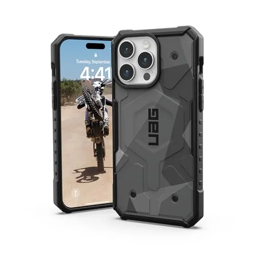 UAG Pathfinder SE MagSafe - geo camo - iPhone 15 Pro Max - Handys Cover Cases mit integriertem MagSafe-Ring für einfachen Anschluss, bietet 18 ft. Fallschutz und erfüllt militärische Teststandards für maximalen Schutz.