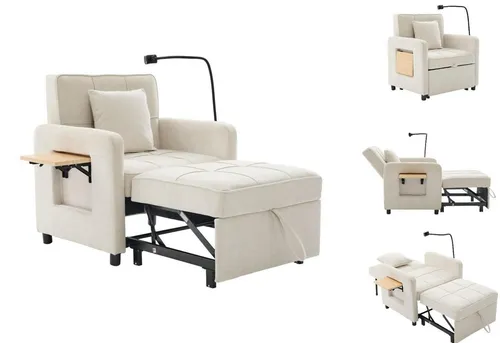 LVHOM Relaxsessel Funktionsessel mit Handyhalterung in beige von LVHOM