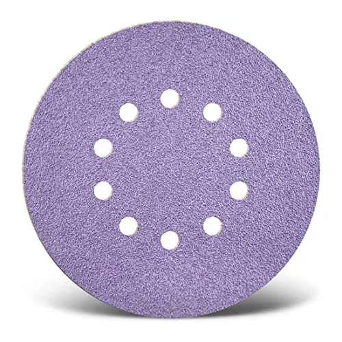 MENZER Purple HD Klett-Schleifscheiben, 225 mm, 10-Loch, f. Trockenbauschleifer, Keramik-Mix (5 Stk.) K320