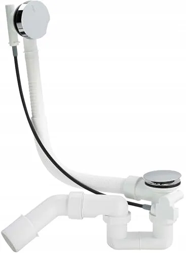Simplex Badezimmer Abfluss Viega Badewanne Schlauch zu weich - Siphon für Badewannen mit flacher Ablaufgarnitur; benötigt nur 33 mm Platz und bietet eine effektive Wasserableitung.