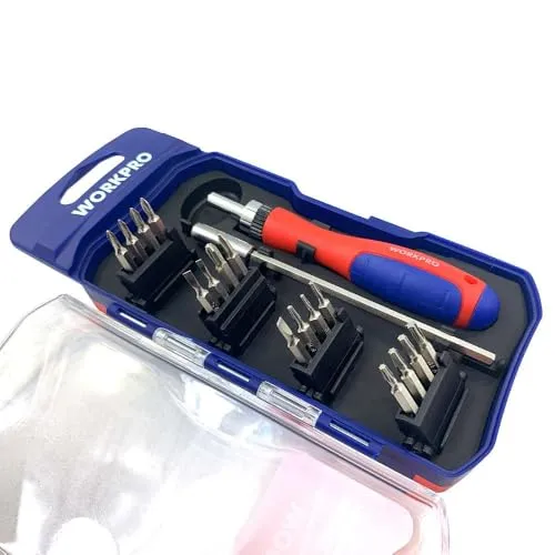 WORKPRO WP200516 18-teiliges Profi CR-V Ratsche Präzisions-/Elektroniker-Bitschrauber-Set