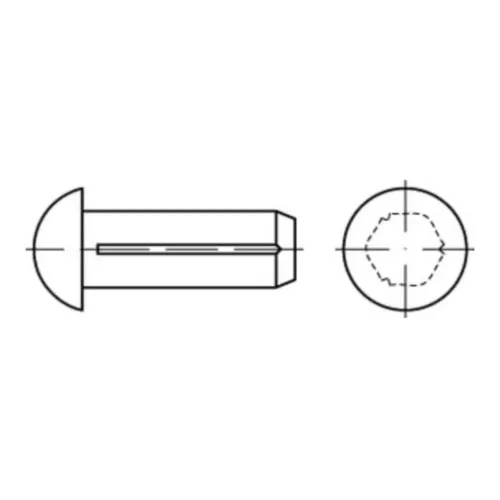 Halbrundkerbnagel DIN 1476 Messing blank ø2 x 8mm - Eisenwaren – Hochwertiger Halbrundkerbnagel aus Messing, ideal für präzise Befestigungen mit einer Schaftlänge von 8mm und robustem Halbrundkopf.
