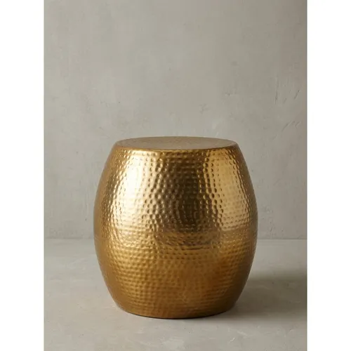 Beistelltisch Aluminium Rund Orientalisch Hammerschlag, Gold 42x42x42 cm