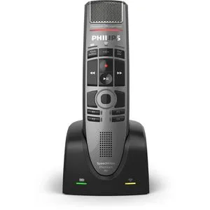 Philips SpeechMike Premium Air SMP4000 Diktiermikrofon, kabellos - Diktier- & Aufnahmegeräte mit Studioqualität, kabellos und ergonomisch, ideal für effizientes Arbeiten mit personalisierbaren Tasten und integriertem Lautsprecher.