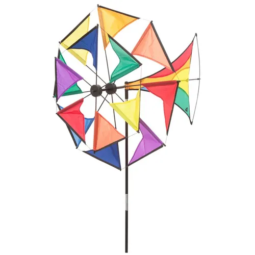 HQ Windspiel Windmill Illusion Rainbow - Gartenverzierungen, farbenfrohes Windspiel, das schon bei wenig Wind dreht und aus wetterfestem, lichtechtem Material gefertigt ist – ideal zur Verschönerung von Garten und Terrasse.