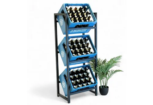 DanDiBo Kastenständer Getränkekistenregal 3 Kisten - Regale - Stabiles Metallregal mit Platz für 3 Getränkekisten, ideal zur optimalen Raumnutzung und für ein aufgeräumtes Erscheinungsbild.