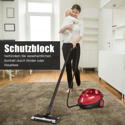 GOPLUS Dampfreiniger 2000 W, 4.0 bar, 1.5L, Mehrzweck Dampfsauger, mit Reichhaltigem Zubehör, Multifunktionaler Dampfsauger für Böden/Fenster/Fliesen/Textilien