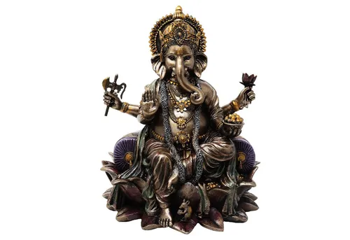 MystiCalls Buddhafigur Ganesha bronzefarben - Figuren & Skulpturen, handgefertigte Dekofigur der Gottheit Ganesha, ideal als Geschenk oder zur Verschönerung Ihres Wohnraums.