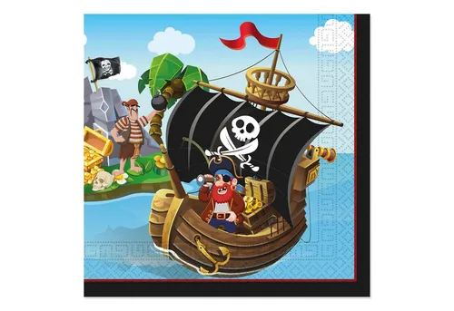 Procos Papierserviette Servietten Pirat 33x33 cm, 20 Stück FSC