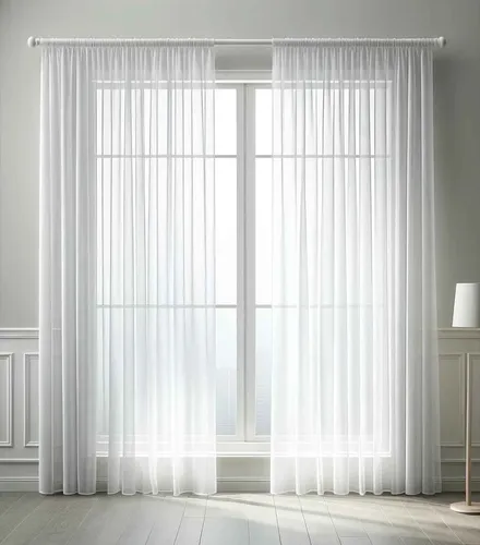 Weiße Voile Gardine HXB 120x300 cm transparent Bleibandabschluss viele Größen