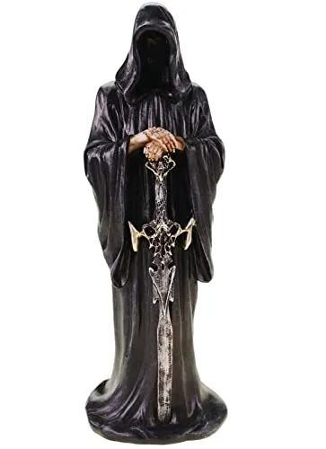 VOGLER Grim Reaper Gothic Figur mit Totenschwert 27 cm - Sammlerfigur des düsteren Grim Reapers, detailreich handbemalt aus hochwertigem Polyresin. Perfekte Gothic Deko für Ihr Zuhause.