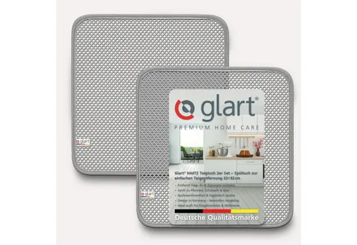 Glart H44T2 2er-Set Teigreinigungstuch 32x32cm für Schüsseln Besen Edelstahl Mikrofasertuch (100% Polyester, 32x32 cm)