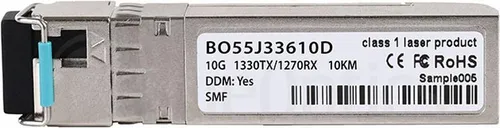 Kompatibler HPE X130 JL737A BlueOptics BO55J33610D SFP+ Bidi Transceiver - Media Converter, Transceiver und Module – Hochleistungsfähiger 10GBASE-BX-D Transceiver für stabile Verbindungen bis 10KM mit Temperaturbereich von 0°C bis +70°C.