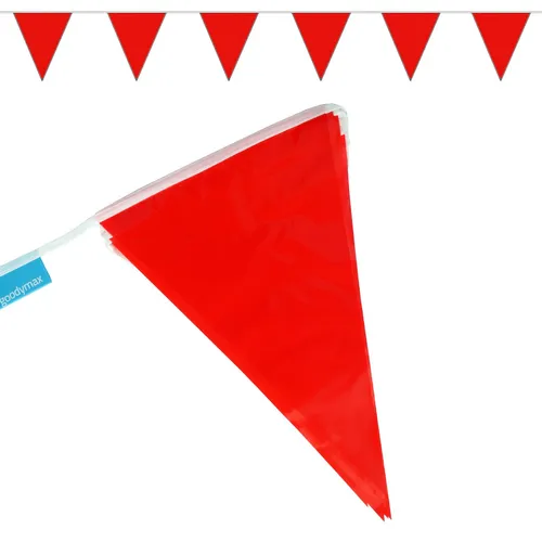 m Wimpelkette Wimpelgirlande Fahnenkette Party Geburtstag Dekoration Deko Rot 10