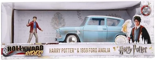 Jada Toys Harry Potter 1959 Ford Anglia 1:24 - Spielzeugauto, detailgetreues Modell des legendären Ford Anglia aus Harry Potter, perfekt für Sammler und Fans der Zaubererwelt.