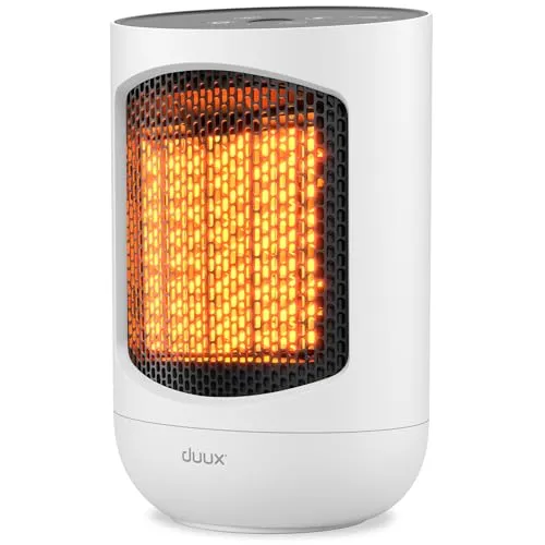 Duux Zone Heizlüfter - 1500W, leise, mit 3 Heizmodi und Thermostat - Elektroheizkörper mit keramischem Heizelement für effizientes Heizen. Ideal für jeden Raum, inklusive Badezimmer, dank IP21-Schutz und kompaktem Design.