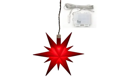 Dekohelden24 Dekostern Weihnachtsstern aus Kunststoff in rot