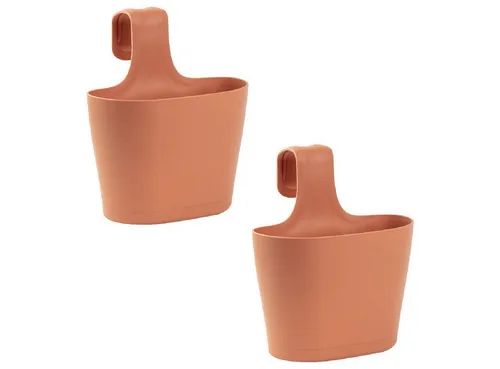 Engelland Blumenkasten Blumentopf zum Hängen (Vorteils-Set, 2 St., Fassungsvermögen je Topf 2,8 Liter), UV-Beständig, Frostbeständig, Wasserauffangschalen