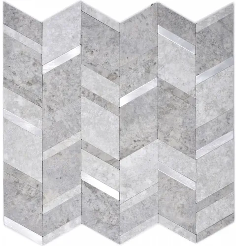 Pfeil Vinyl Steinoptik zementgrau silber hell selbstklebend - Selbstklebende Vinylfliesen in eleganter Steinoptik für eine einfache und schnelle Verlegung. Ideal zur Verschönerung von Wänden und Böden. Anzahl der Einheiten: 10 Stück, perfekt für kreative Projekte!