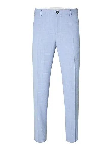 SELETED HOMME SLHSLIM-Oasis Linen TRS NOOS - Elegante Anzugshose - Wanderhosen mit Bügelfalten, Knopf- und Reißverschluss, ideal für stilvolle Anlässe und komfortable Bewegungsfreiheit.