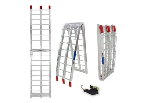 Baumarktplus TRUTZHOLM 1 x klappbare Auffahrrampe 180 cm - Transportgeräte & Rampen - Leichte Alu Rampe mit einer Traglast von 340 kg, ideal für das mühelose Verladen von Fahrzeugen.