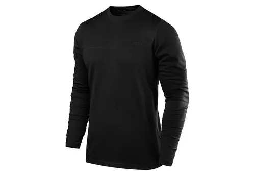 TCA Herren Langarm Laufshirt - Schwarz, M - Funktionsshirt für Herren, atmungsaktives QuickDry-Material, ideal für ungestörtes Laufen, mit Daumenlöchern für optimalen Tragekomfort.