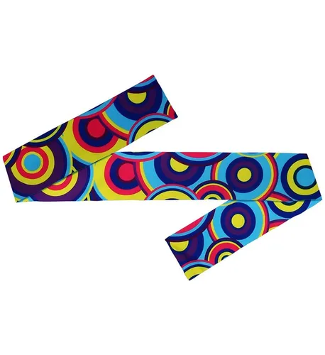 70er Jahre Stirnband Bubbles blau Flower-Power Hippie Disco Verkleidung Karneval