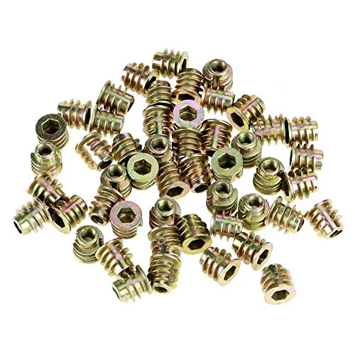 Sechskantmuttern-Gewinde, 50 Stück M4 x 8mm Maschinenschrauben aus Zinklegierung mit Gewinde und Muttern Sortiment mit Kunststoffbox für Holzmöbel