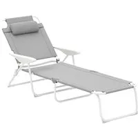Outsunny Gartenliege mit Kopfkissen