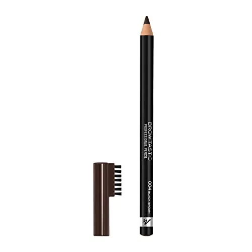 Manhattan Brow'Tastic Professional Pencil Fb. 004 Black Brown, Augenbrauenstift mit integriertem Bürstchen, 1,4 g