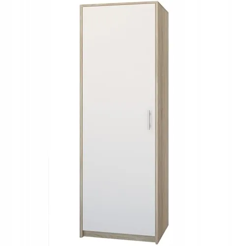Home Collective Moderner Kleiderschrank mit 1 Tür | Schrank mit Kleiderstange und Einlegeboden | Platzsparender Hochschrank für Schlafzimmer, Flur, Kinderzimmer | 42x55x180 cm (BxTxH) | Sonoma Weiß
