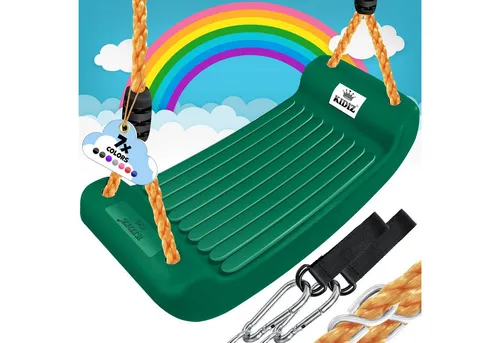 KIDIZ Einzelschaukel - Ergonomische Kinderschaukel mit Zubehör - Einzelschaukeln, ergonomisch geformt für besten Komfort, höhenverstellbar und belastbar bis 100kg für sicheren Schaukelspaß im Garten oder Kinderzimmer.