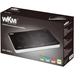 WKM Doppel-Induktionskochfeld DIC-3500.2 - 2000W + 1500W, elegantes Design mit Digitaldisplay und 4-Stunden Timer für präzises Kochen