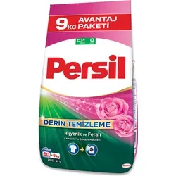 KomfortHome Persil Deep Clean Waschpulver 9kg Rosenduft Weiß Fleckentfernung Vollwaschmittel (Großpackung Waschmittel Pulver Weißwäsche Langanhaltend Frisch XXL, [- 9 kg, für weiße Wäsche)