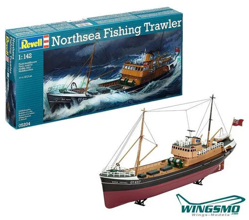 Revell Schiffe Northsea Fishing Trawler 1:142 05204 - Modellbausätze für leidenschaftliche Modellbauer, detailgetreue Nachbildung eines Nordsee-Fischtrawlers im Maßstab 1:142 für fesselnden Bau- und Spielspaß.